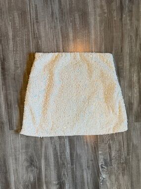 Sequin White Mini Skirt - Classic Sparkle
